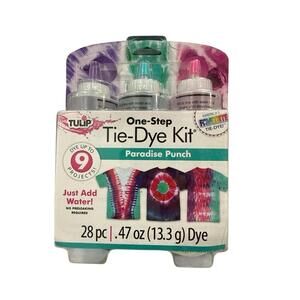 Tulip One-Step Tie-Dye Kit - Paradise Punch (3 Colors) New & Unopened - 28pc
